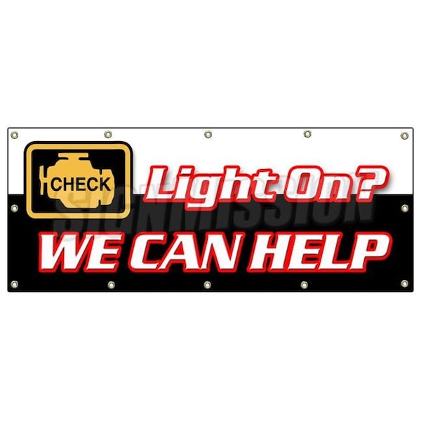 CHECK ENGINE LIGHT BANNER SIGN warning sensor repair maintenance